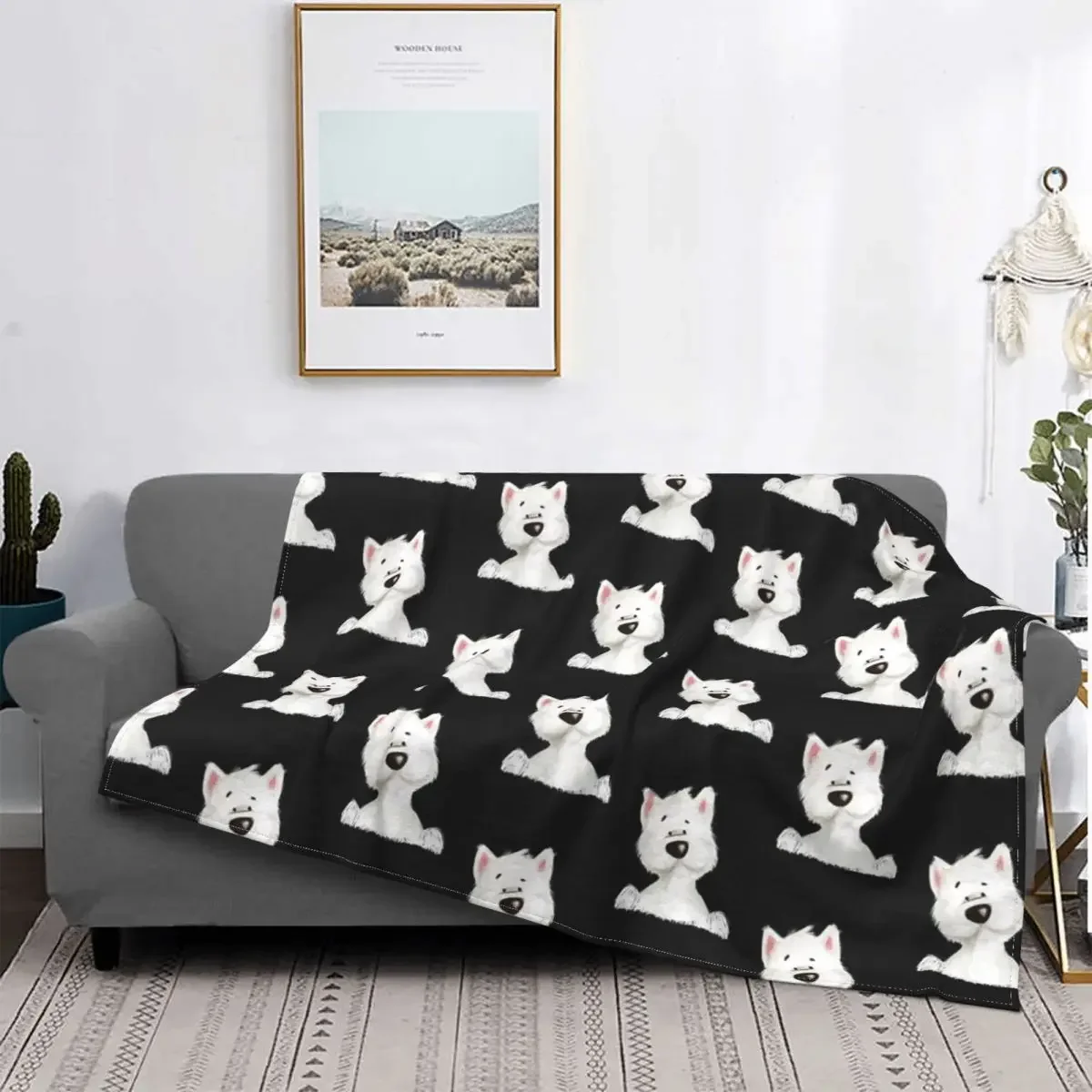 Westie Blankets Coral Fleece Plush West Highland Terrier Dog Cute Puppy Super Warm Throw Blanket for Bed Bed Rug