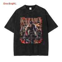 Tekken6-Camiseta de manga corta con estampado de Jin Kazama Yoshimitsu Pc, Tops Vintage lavados, camisetas de Hip Hop Harajuku DTG, camiseta de gran tamaño