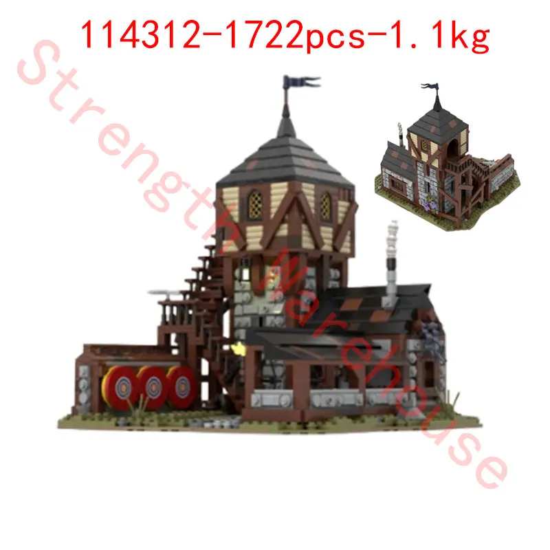 Spot MOC-114605 edifício medieval castelo acampamento 108608 estável archer tiro gama pequenas partículas montagem bloco de construção brinquedos