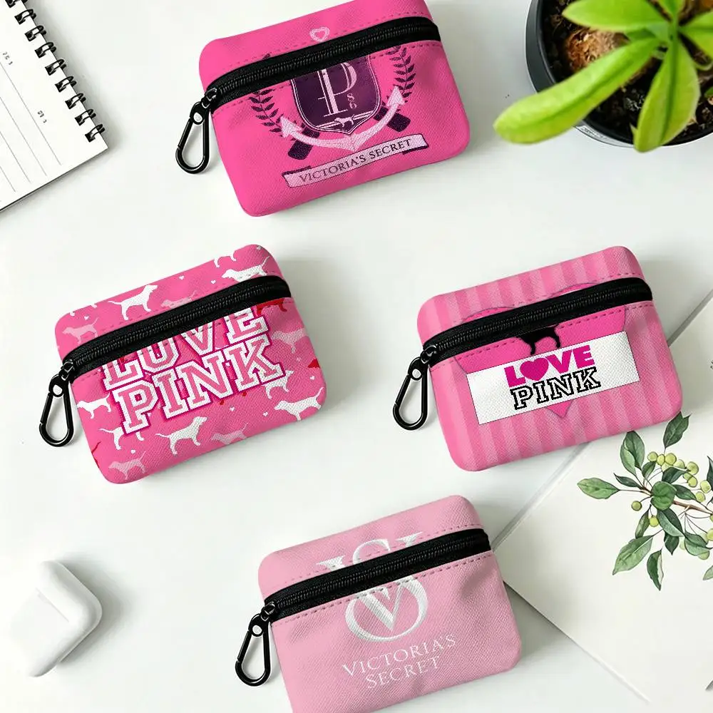 V-Victorias-Fashion-S-Secret Oxford Coin Wallet Detachable Carabiner Hook Compact Storage Bag For Outdoor Shopping Accessory