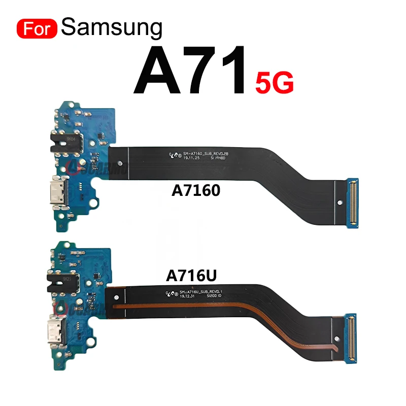 For Samsung Galaxy A71 5G A7160 A716U USB Charging Dock Charger Port With Headphone Jack Board Flex Cable Replacement Parts