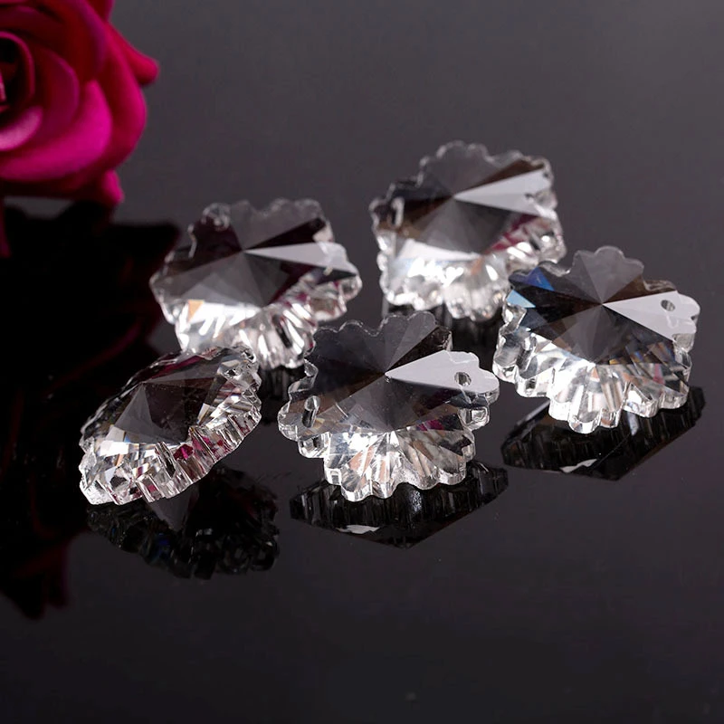 

14mm crystal glass Snowflake Beads for garlands and door curtain