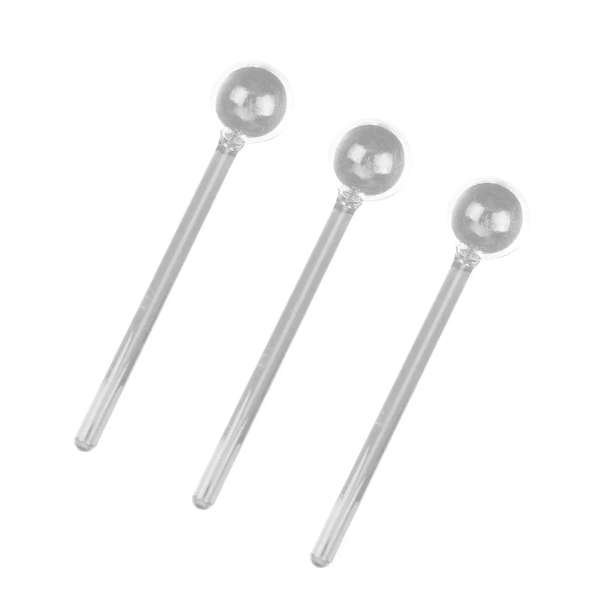 

3 PCS Condiment Drinks Long Handle Glass Spoon Child Stirrer Coffee Concentrate
