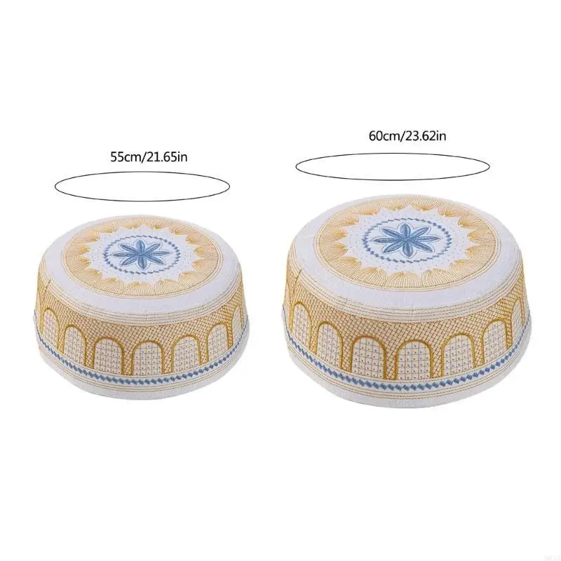 

Soft Polyester Hat Durability Cultural Hat Breathable Muslims Embroidered Hat for Outdoor and Social Event 964A