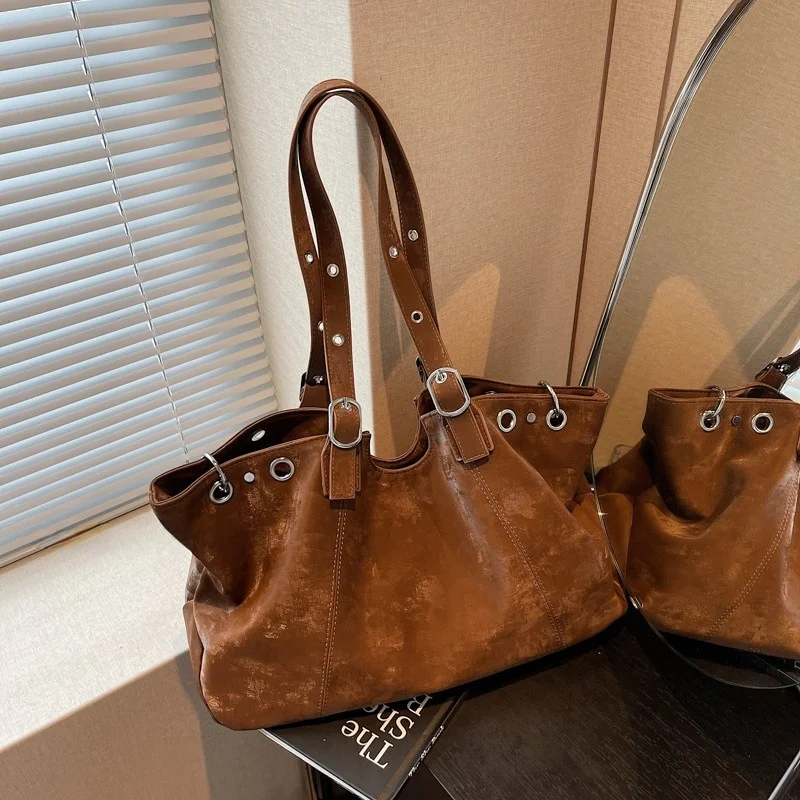 

Сумка-тоут в стиле ретро, американская женская модная универсальная сумка на одно плечо для поездок на работу и прогулок, сумка