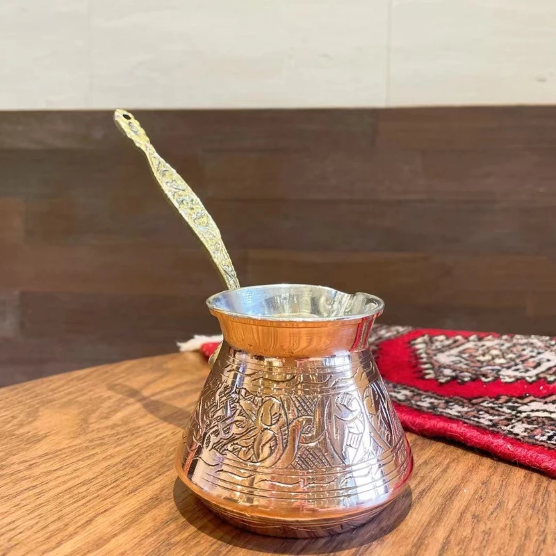 

Coffee pot vintage handle hand-carved pot