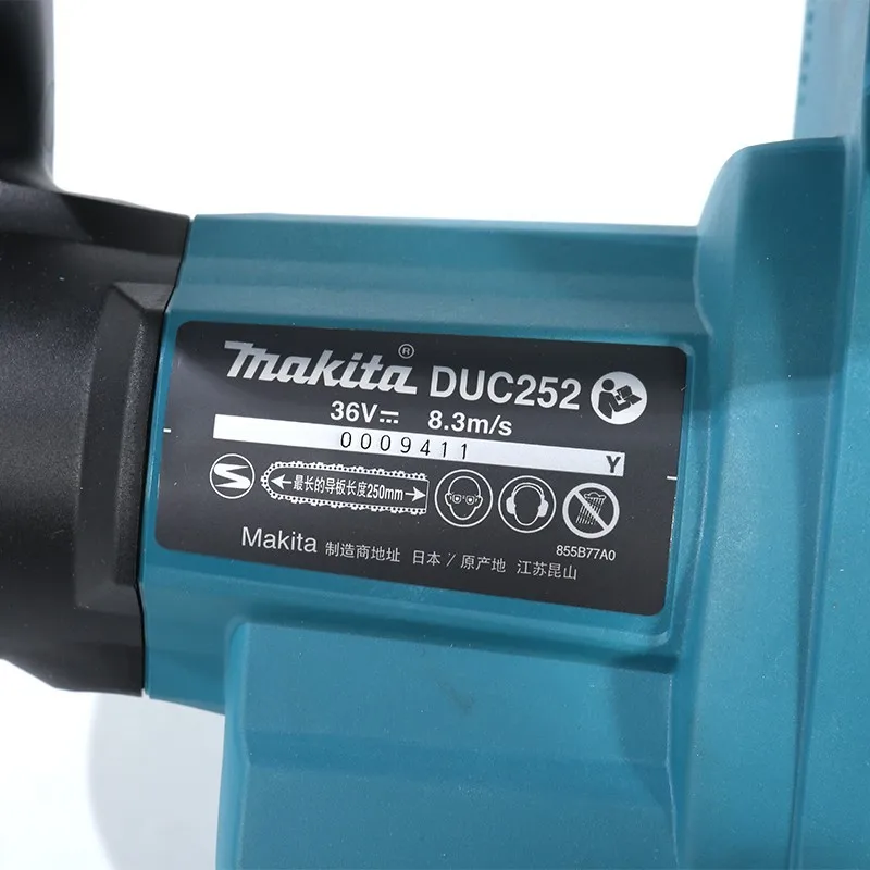 Makita Corrente Elétrica Recarregável, Serra de Registro Portátil, Bateria de Lítio, DUC252, 250mm, 36V