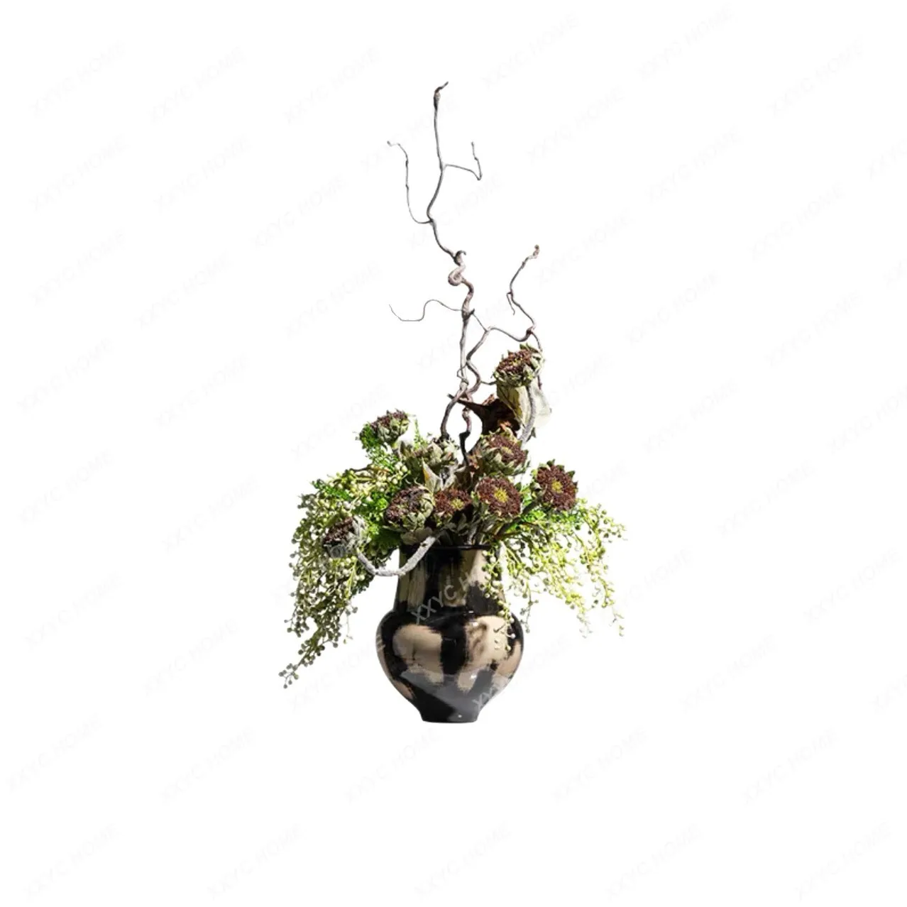 

L\New Chinese high-end simulation flower art hotel living room coffee table entrance decoration ornament