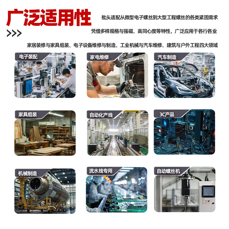Industrial S2 Cross Screwdriver Bits with Threaded Body and Strong Magnetic Tip for Automated Assembly Lines and Electronics