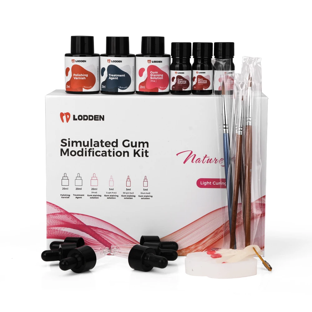 Lodden Dental Light Curing Stain Glaze Dental Lab Polymerised Porcelain Staining Temporary Polymer-based Crown Bridge Materials