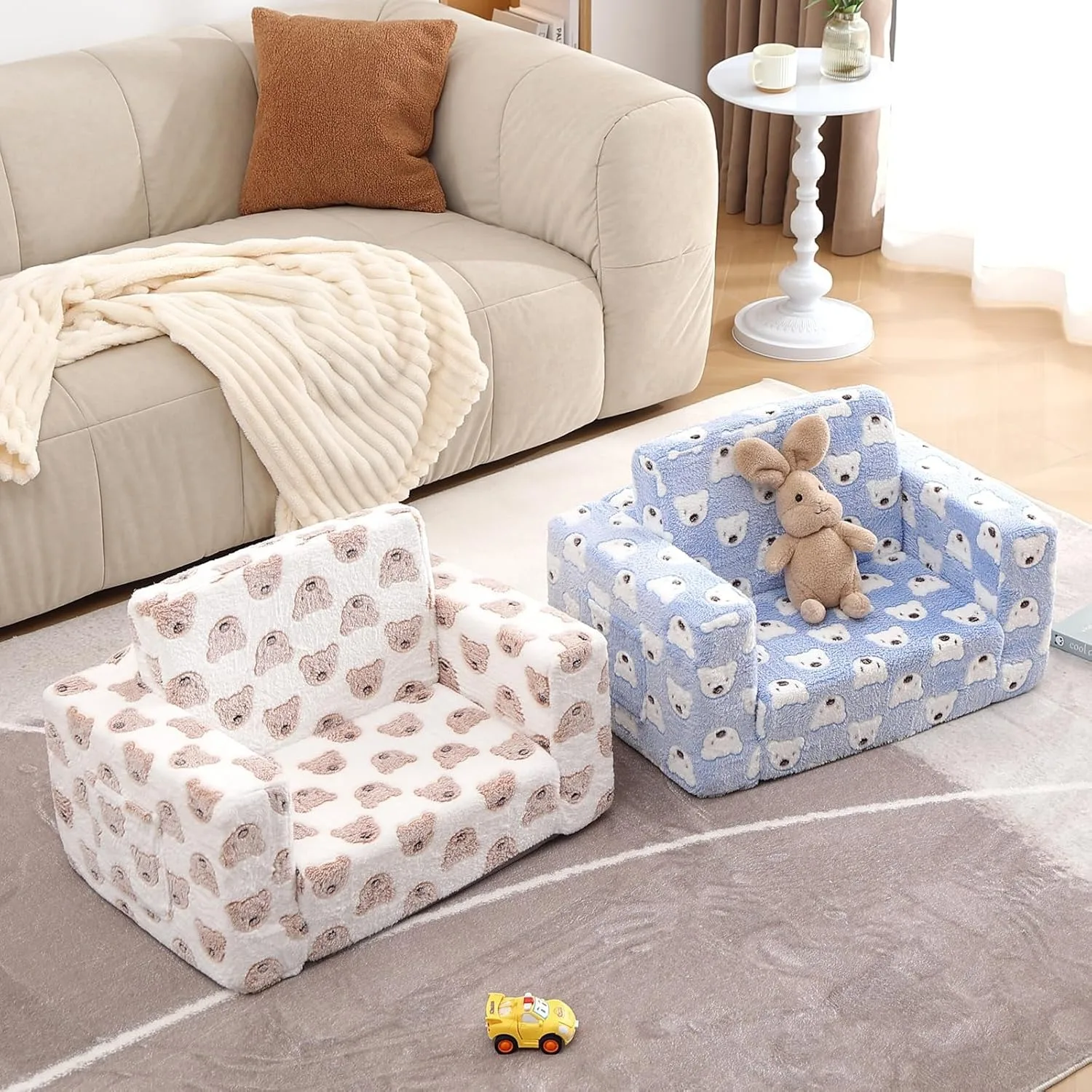 柔らかい幼児用椅子、子供用ソファ、折りたたみ式アームチェア、取り外し可能なカバー付き、変換可能な読書椅子、幼児用ソファ