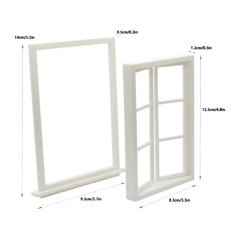 1/12 Dollhouse Wooden Window Frame Model Dollhouse Mini Furniture Decoration Toy Dolls House Micro Scene Construction Props