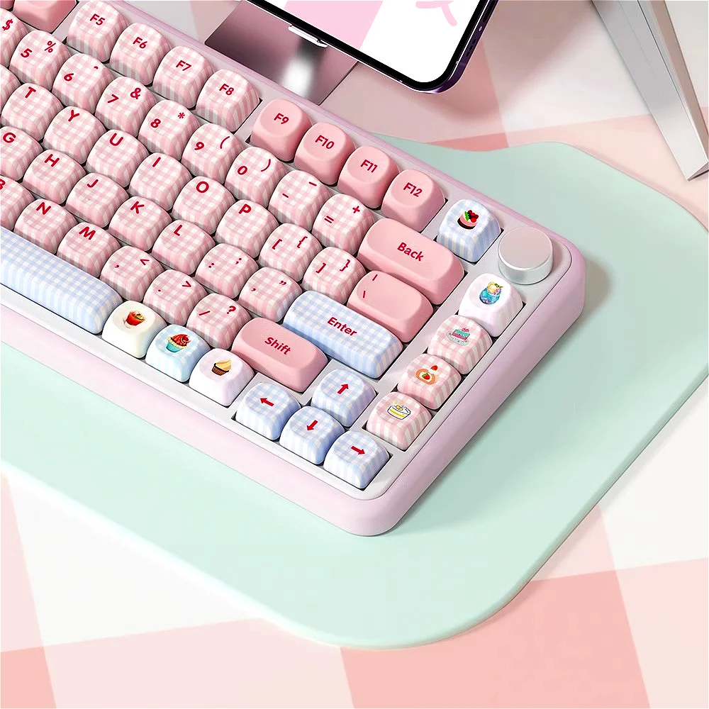 

Checkered keycaps blue-pink Cherry/SOA Highly suitable for HI75 61 84 96 98 99 104 F87 and other wireless keyboards