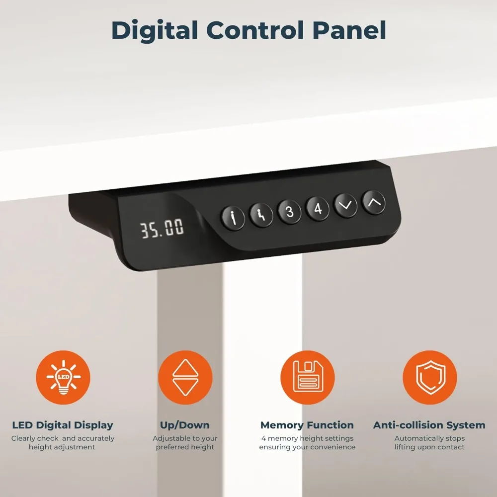 مكتب كهربائي كبير بمحرك مزدوج، 71 × 31 بوصة، ارتفاع قابل للتعديل مع 4 إعدادات للذاكرة #6