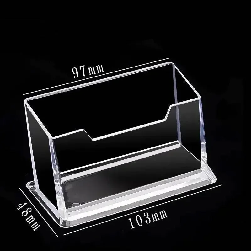 Imagem -04 - Clear Desk Shelf Box Armazenamento Display Stand Acrílico Plástico Transparente Titular do Cartão de Visita Lugar Desktop 1pc