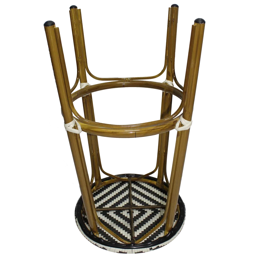

Restaurant Industrial Vintage Metal Frame Rattan Seat Round Bar Stool