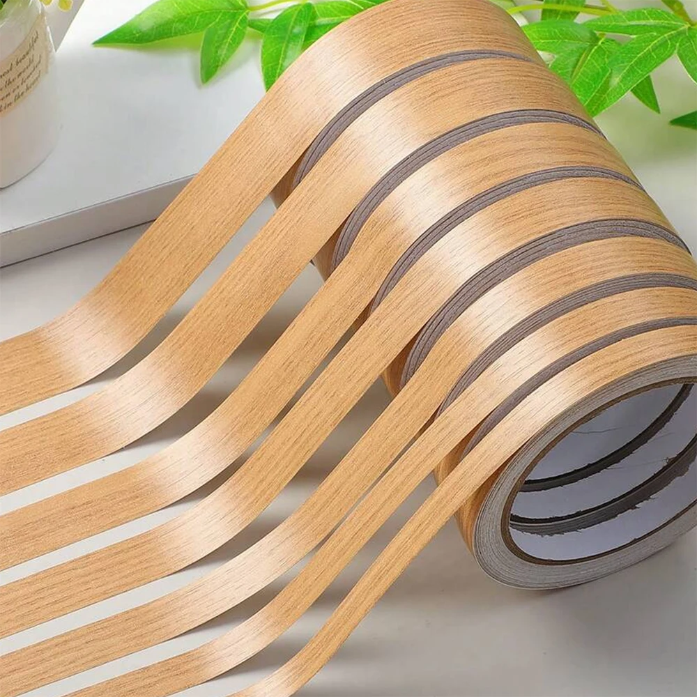 1Roll 10m Furniture Self-adhesive Edge Banding Tape Wood Grain for Refurbishment Cabinets Seams Repair Door Frames Wall Decor