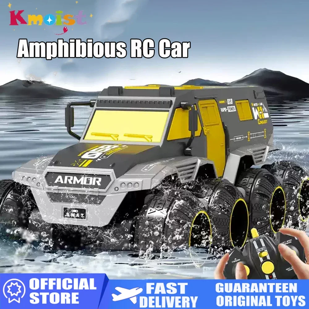 8WD 수륙양용 RC 자동차 장난감 2.4G 원격 제어 트럭 자동차 오프로드 등반 방수 장갑차 어린이날 선물 장난감