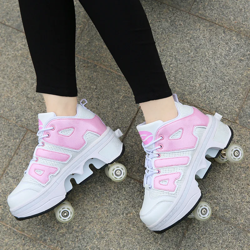 New Roller Skating Shoes Deformation Parkour Shoes Kids Adults Unisex Sneakers Street Urban Fitness FSK Quad Skating Shoes