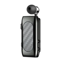 Wireless Bluetooth Headset Clip Ears In Lotus With Wire Headphone Retractable Wire Stereo Handsfree Earbuds Ear Blues For Phone