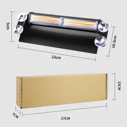 KOOJN COB ventosa luz de advertencia de explosión de alta potencia, luz de pala de apertura de parabrisas delantero y trasero, 12-24V, antiniebla