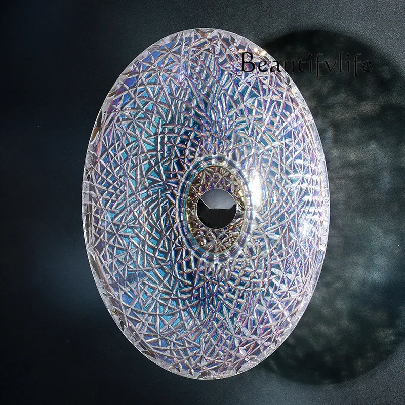 

X Stylish And Simple Style Oval Crystal Wash Basin With Striped Pattern On The Table Basin