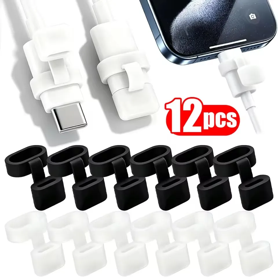 Data Cable Dust Plug Type C Micro USB Cables Anti Lost Charging Port Dust Stopper Dustproof Protective Cord Cap for IPhone Mi