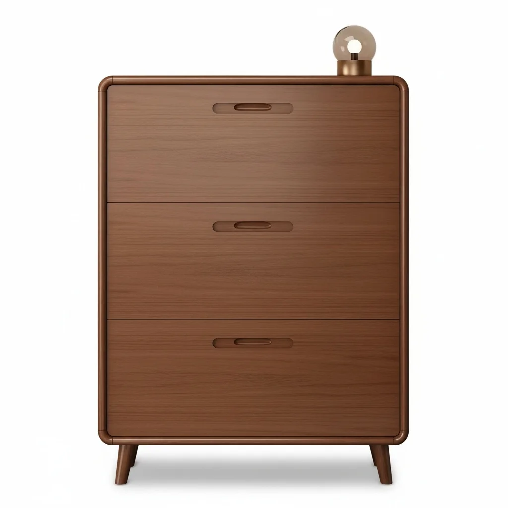 

Тумба для обуви из массива дерева, современный шкаф для обуви из массива каучукового дерева, органайзер-тумба с откидными секциями, ультратонкая мебель для гостиной