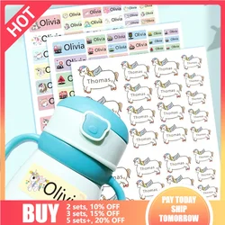 Waterproof Name Sticker Custom Cartoon Children Personalized Label Waterbottle Pencil Stickers Students School Stationery Tag