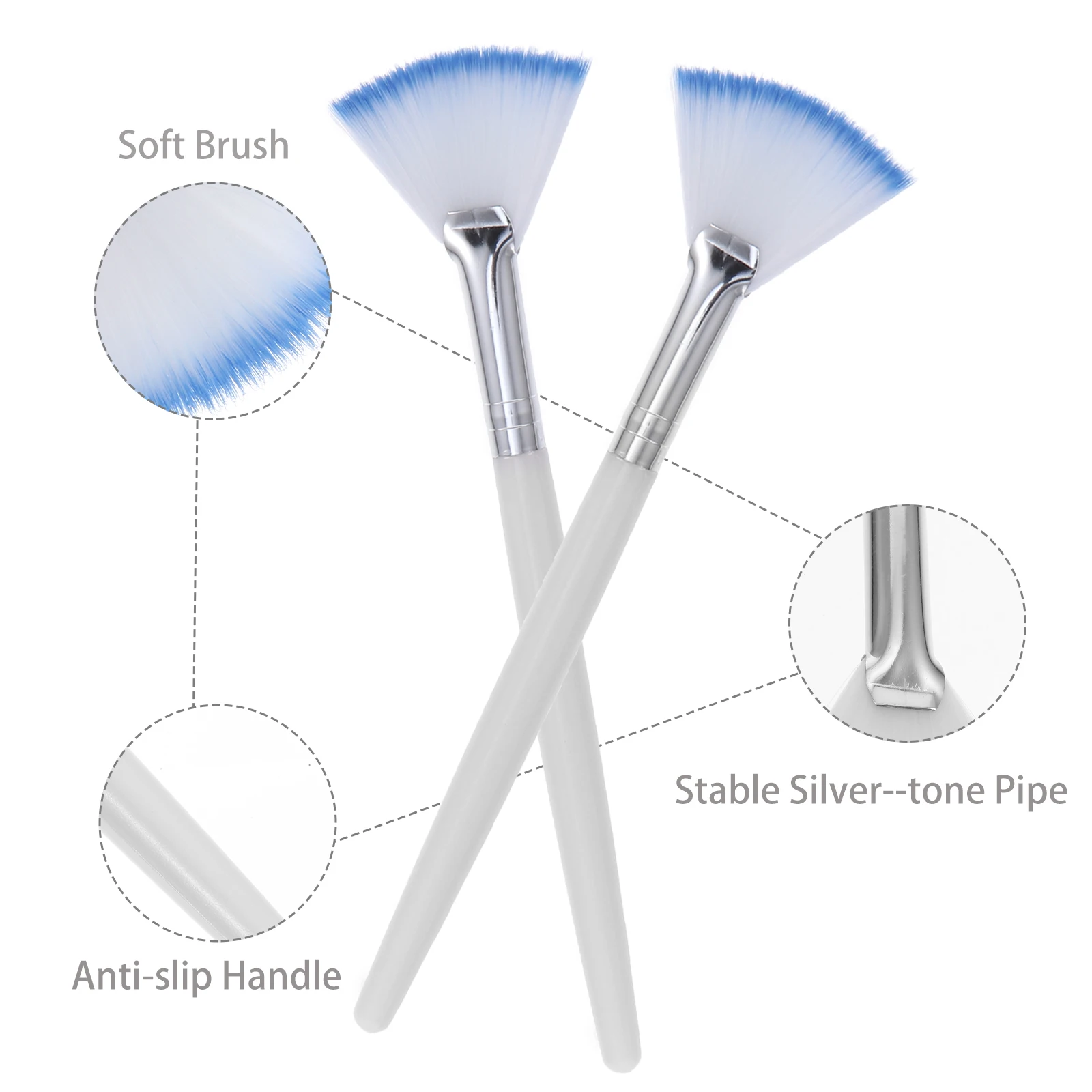 

4pcs Facial Mask Brush Brush Soft Bristles Makeup Tools Beauty Supplies Fan Applicator Skin Care DIY Clay Mask Tool Serum