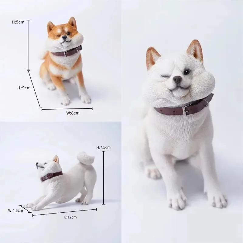 

JXK 9x8x5cm 1/6 Sclae Simulation Shiba Inu Cute Animal Toys Handmade Model for 12" Action Toy Figures Gift
