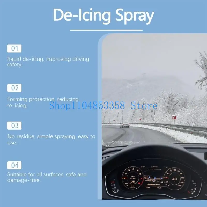 652F Car Deicer Defroster for Windshield De-icer Sprayer Snow Melting Agent Winter Glass Window Cleaner Defrosting