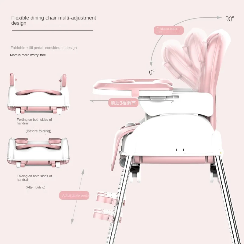 Baby Dining Chair Pieghevole Portatile Casa Da Pranzo Sedia Del Bambino Bambino Tavolo Da Pranzo Tavolo Da Pranzo Sedia