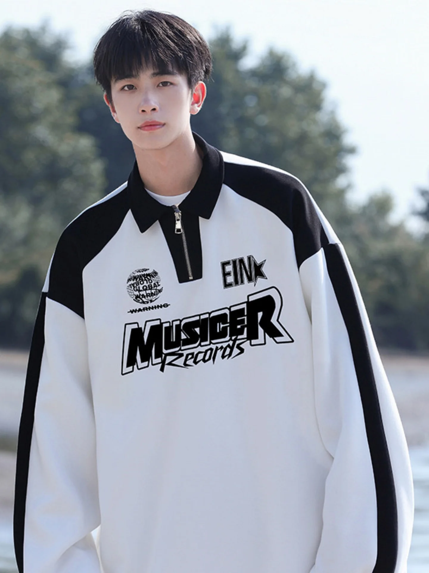 

Мужская толстовка в американском стиле с короткой молнией, длинными рукавами, для весны и осени, повседневная, дышащая, немнущаяся, износостойкая, молодежная