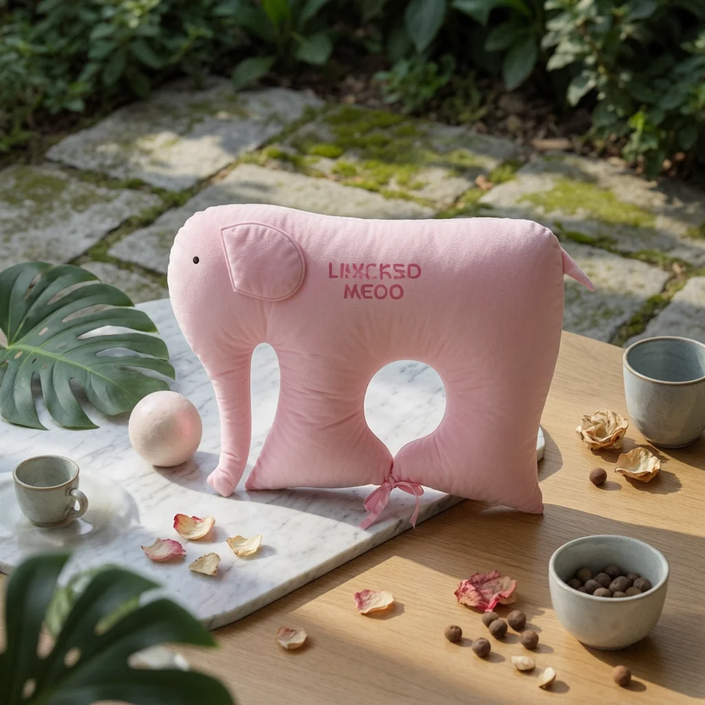 Baby Nursery Nurse - 象の赤ちゃん用枕 取り外し可能なカバー付き 象のぬいぐるみ枕 保育園用品 赤ちゃん向けの縫製ディテール