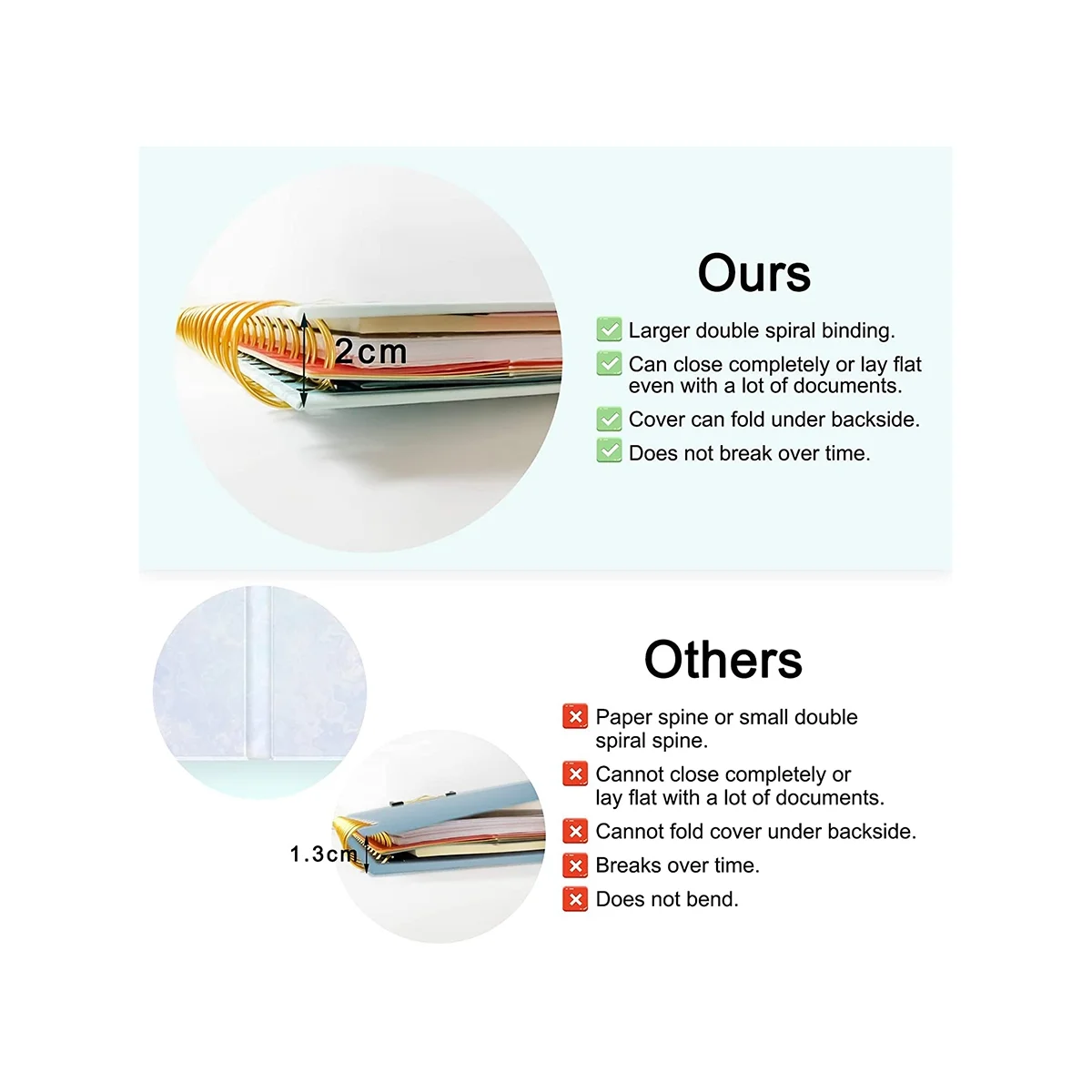 Spiral Clipboard with Refillable Lined Notepad for Size(11.5X8.5Inch), 5 Extra Colour Storage Dividers with 10 Pockets B