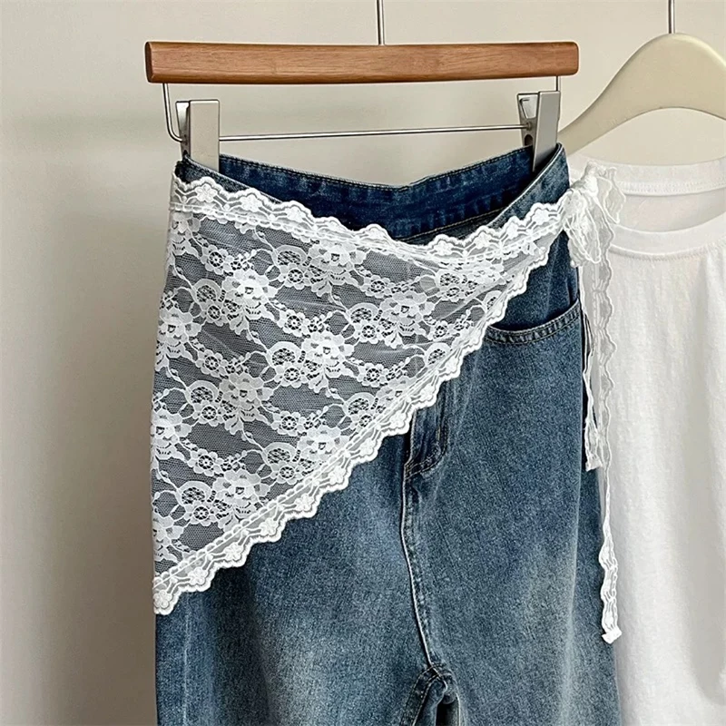 Triangle Short Skirt Half Butt Curtain Lace Trim Small Apron Soft Stacked Ins Style Korean Spring Headscarf
