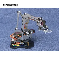 24F Metal 4 Servo Mechanical Arm Aluminum Alloy Bracket Clamper Robot Arm for DIY