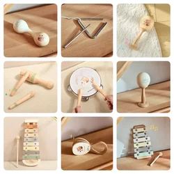 Montessori Music Toys Wooden Kids Early Educational Instruments Toy 0-3 Years Drum Xylophone Percussion Instruments Baby Gifts