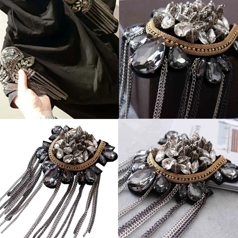 Vintage Clothing Accessories Metal Tassel Epaulettes Small Suit Epaulettes Classical Tassel Fashion Suit Decoration