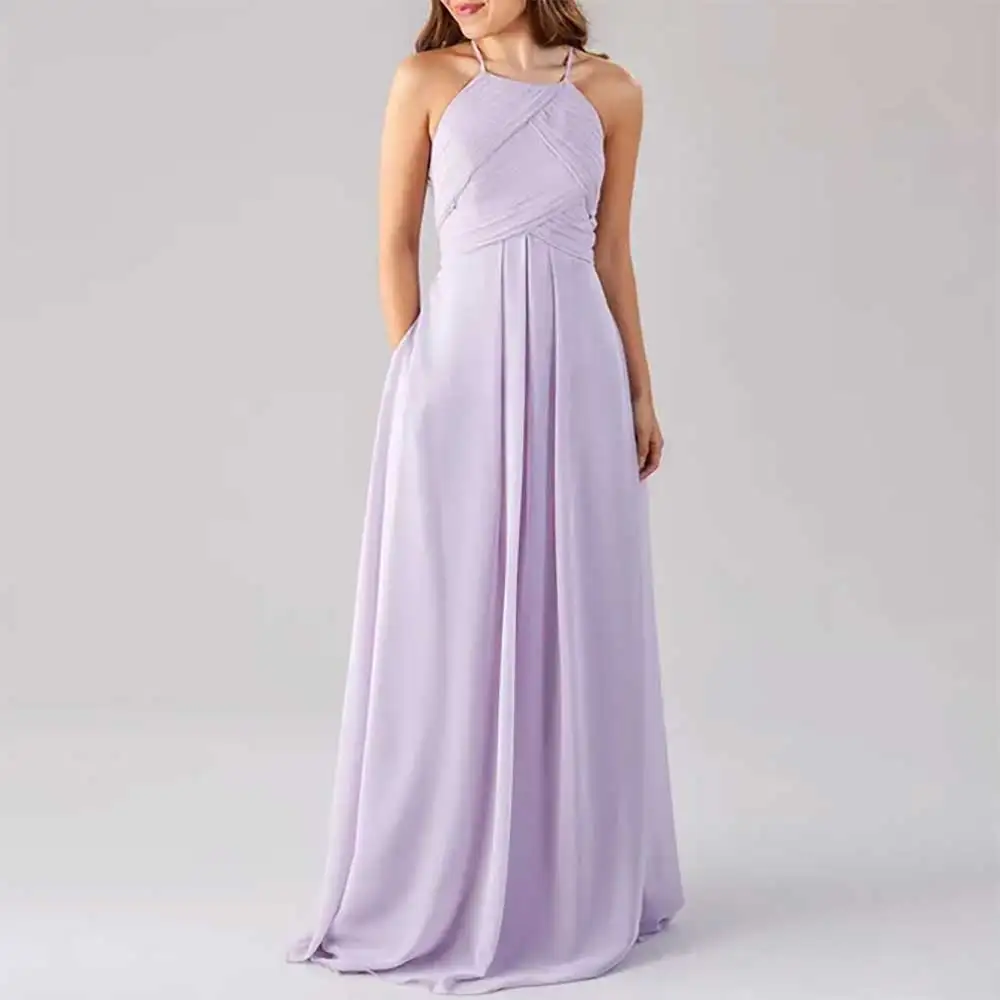 

Elegant Halter Neck A-Line Pleated Evening Dress for Women Prom Dresses Formal Gowns Cocktail Cocktail Party Dress فساتين سهرة