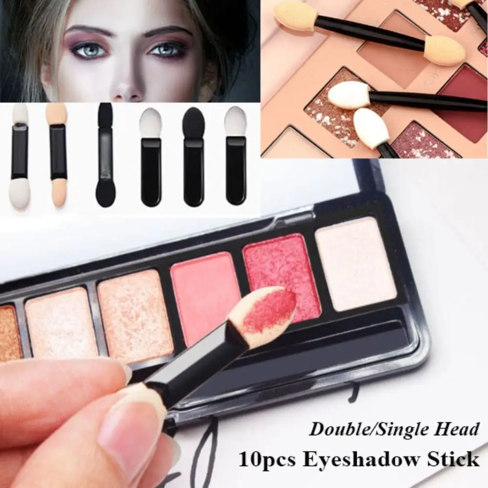 

10pcs Double/Single Sided Eyeshadow Stick Brush Portable Professional Double Head Latex Sponge Multicolors Smudge Eye Nail Brush