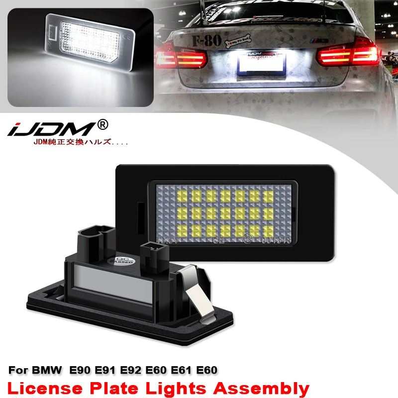 2X White LED Car License Plate Light Bulbs Auto Accessories For BMW E46 X5 E70 X6 E71 E72 E90 E92 E93 E91 M3 E39 M5 E60 E61 E82