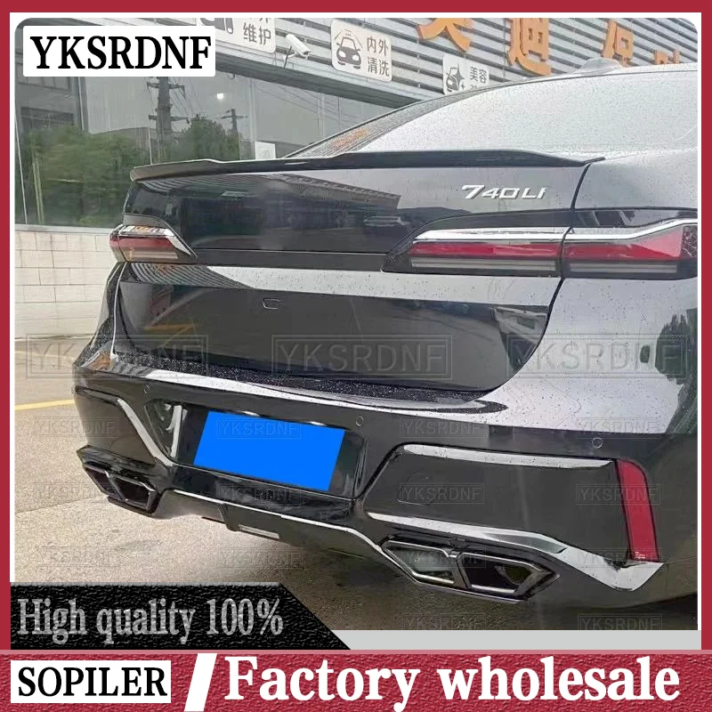 하이 퀄리티 ABS 리어 트렁크 스포일러 윙 립 부트 리드, M4 스타일 데크테일 외부 액세서리 추가, BMW 7 시리즈 G70 2023 2024