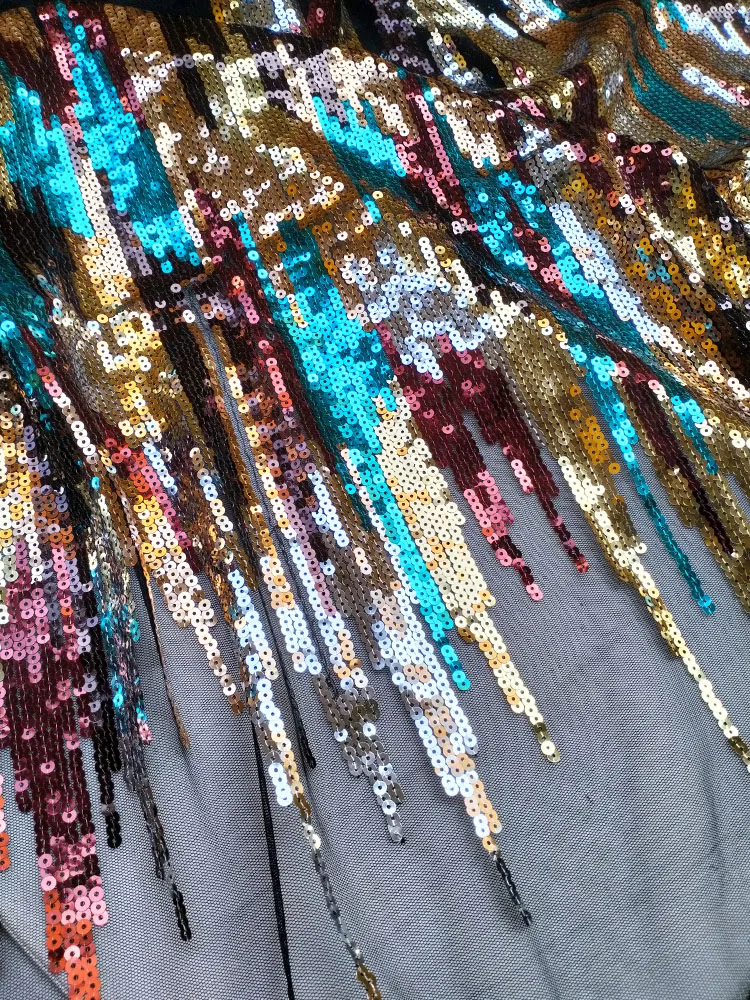 French Sequin Fabric with Irregular Stripe,Sparkly Paillette Fabric,Evening Party Dresses Cloth,120x90cm,Embroidery Fabric