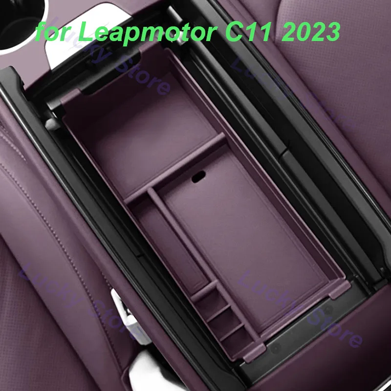 Car Central Console Armrest Storage Box for Leapmotor C11 2023 Sorting Classify Expansion Stowing Interior Accessories