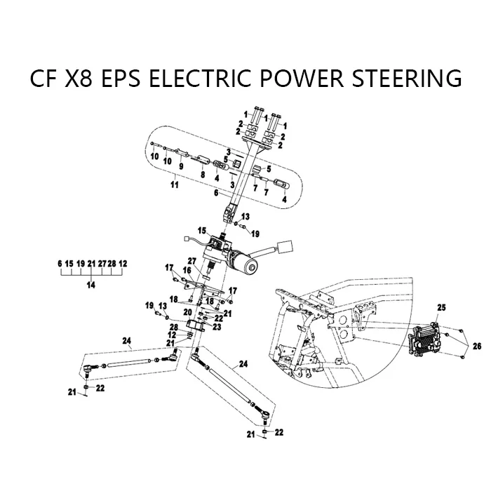EPS Electric Power Steering Kit For CF X8 Direction Controller EFI CF 800 9CR6-103300-20000 9CR6-103400 ATV/UTV Parts