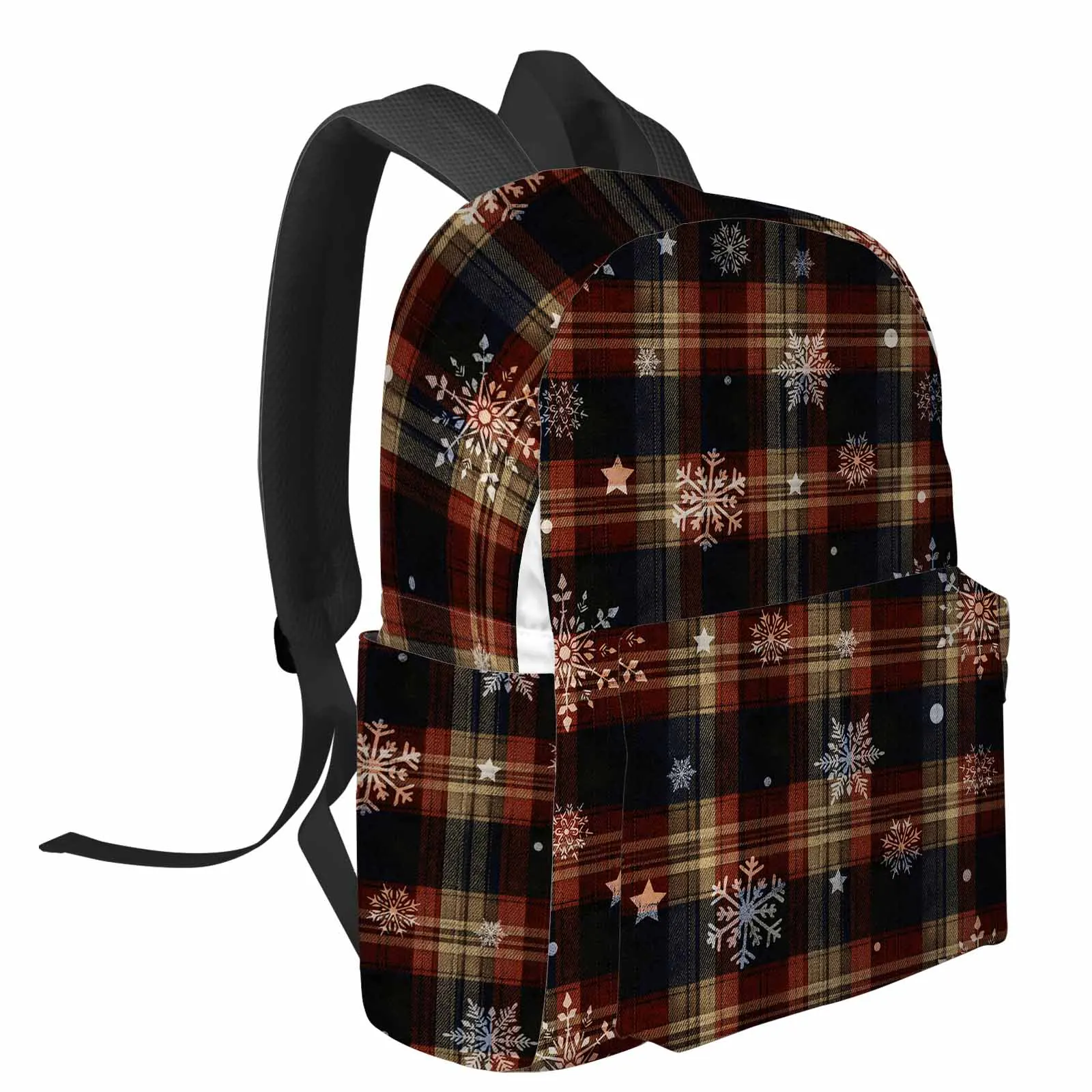 Mochila con líneas de copo de nieve de rejilla, mochilas escolares para adolescentes, mochila personalizada para ordenador portátil para hombres y mujeres, bolsa de viaje