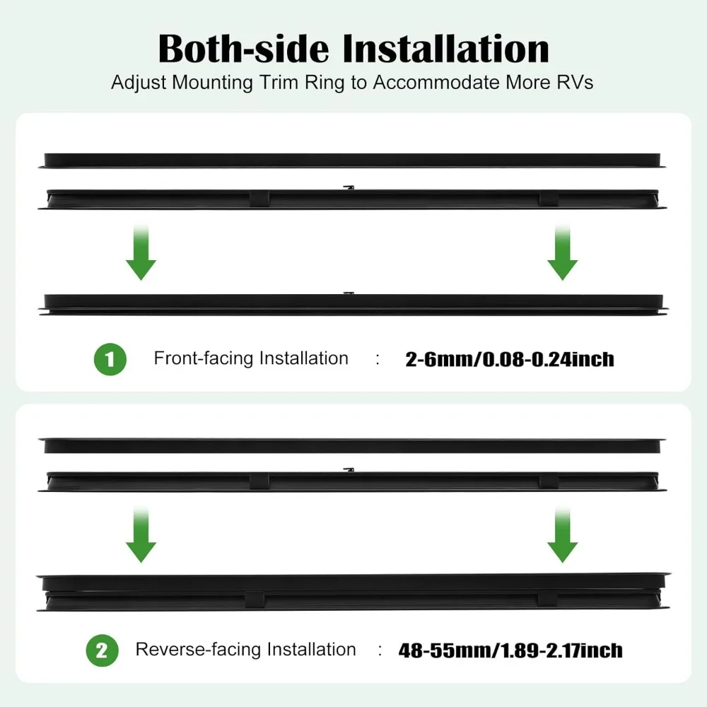 نافذة RV منزلق أفقي مع زجاج أسود مقسى وشاشة لاستبدال مقطورة البضائع #5
