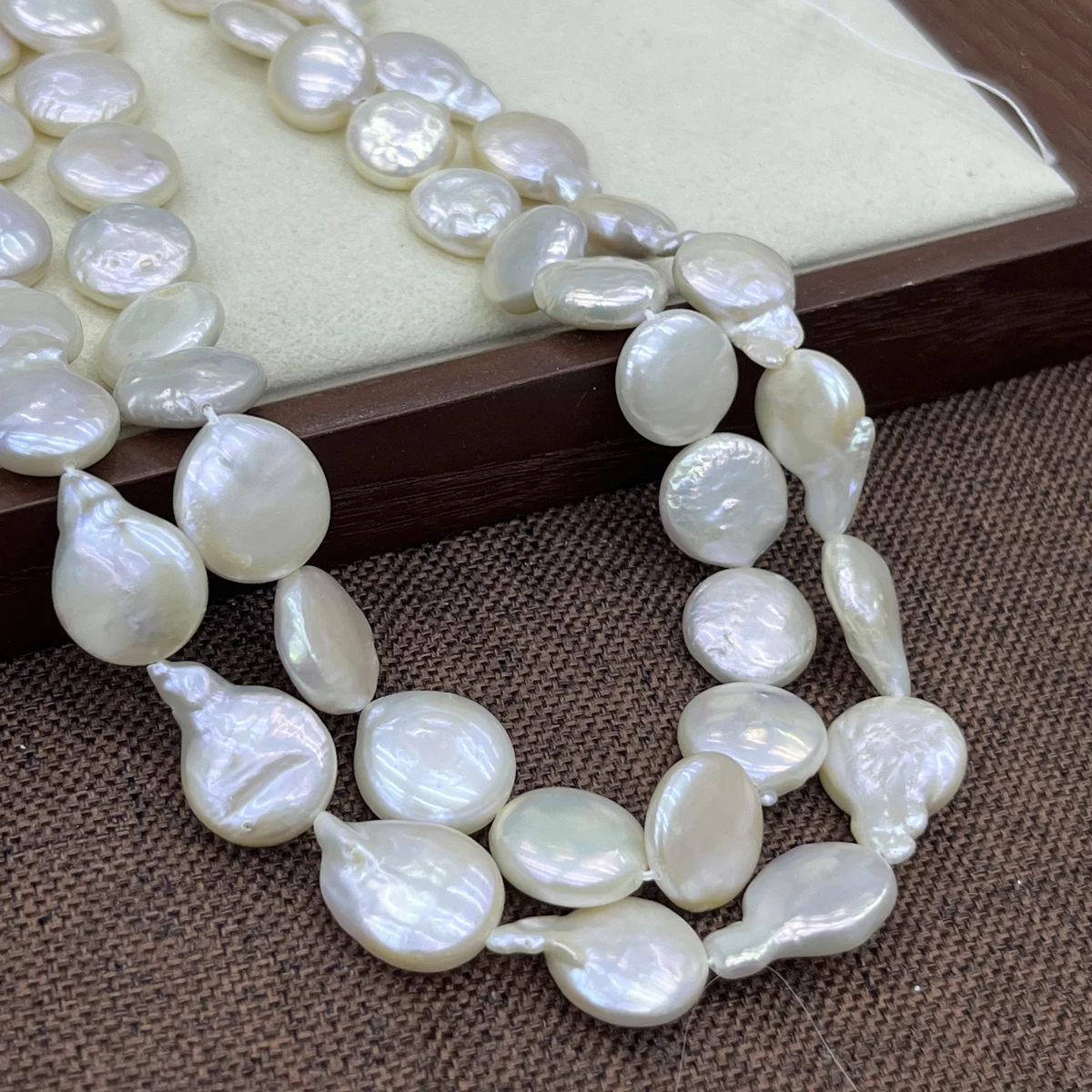 

13-14mm Button-Shaped Baroque Natural Freshwater Pearl Loose Beads for Jewelry Making Supplies DIY Necklace Bracelet Accessories